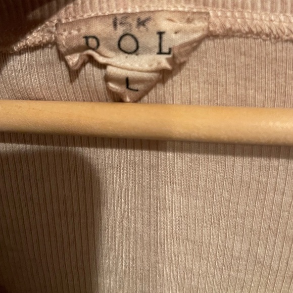 POL Anthropology Beige Ruffle Sleeve Blouse L - Picture 2 of 6